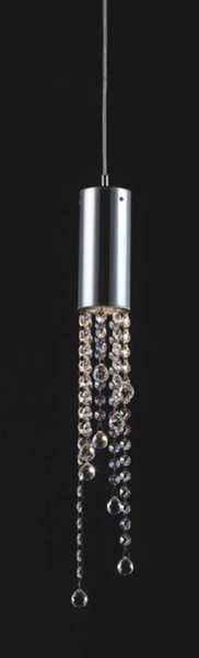 LAMPA wisząca LARIX MD93708-1A Italux kryształowa OPRAWA glamour tuba ZWIS crystal chrom przezroczysty