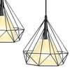 Industrialna lampa wisząca Diament 499 Domeno LED druciana potrójna czarna