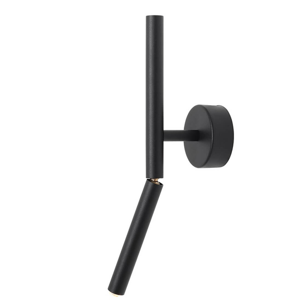 Lampa ścienna regulowana Stick 1084C1 Aldex tuba metalowa czarna