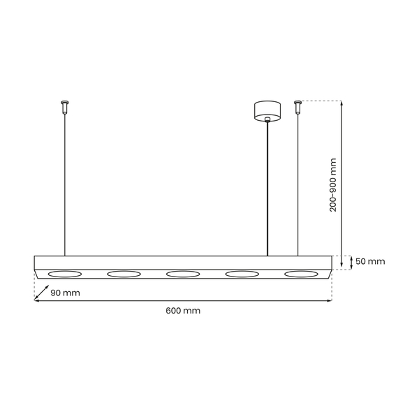 Wisząca lampa Alexander MLP8834 nad blat loft czarna