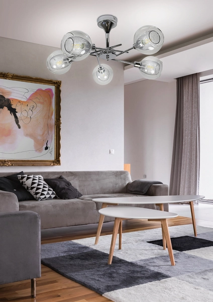 Plafon Ozzo 35-72252 metalowa szklane kule balls przezroczyste chrom