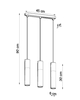 Skandynawska LAMPA wisząca SL.0652 metalowa OPRAWA tuby zwis beton czarny