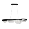 Wisząca lampa czarna szklana TUNTE do jadalni LED 43W 3500K ściemnialna nad stół LE46205