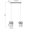 Podwójna lampa wisząca glamour Vetro LP-2910/2L CH kryształowa chrom