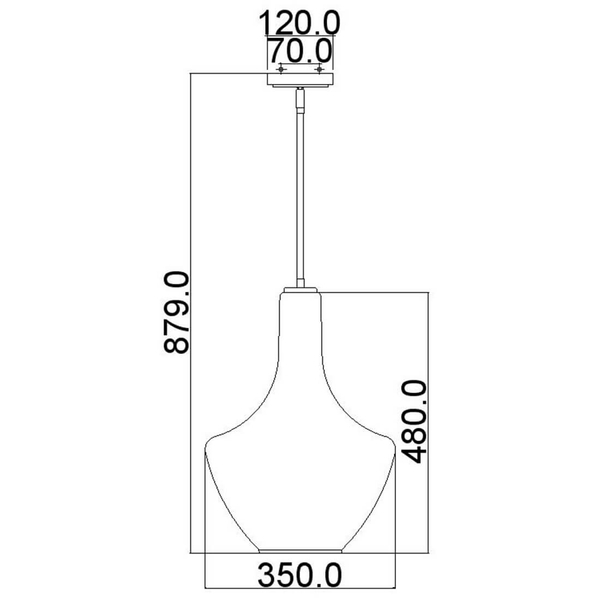 Wisząca lampa szklana Everly KL-EVERLY-P-M-OZ brązowy przezroczysty