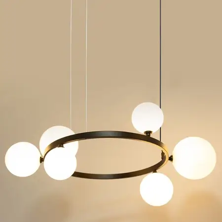 Kulista lampa wisząca Bolero 41319 molekuły białe czarne