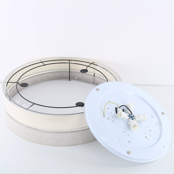 Nasufitowa okrągła lampa Eco 5774 do biura boho biała szara