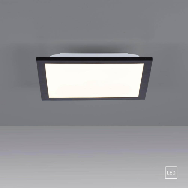 Natynkowa lampa sufitowa Flat LED 6W 3000K czarny plafon do jadalni