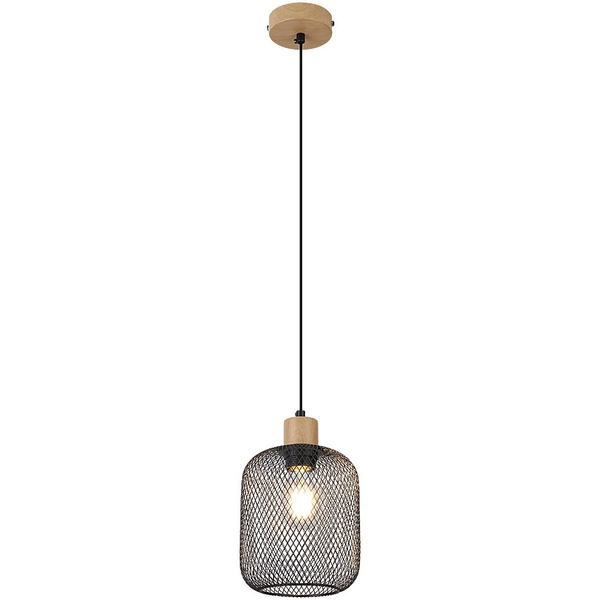 Metalowy zwis ażurowy Grendel 3131 czarna lampa wisząca do sypialni