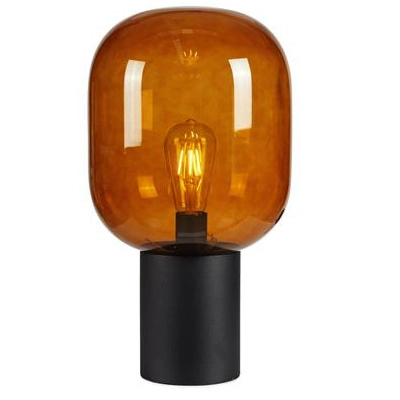 Stojąca lampka stołowa Brooklyn 108294 szklana brązowa czarna