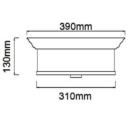Plafon z materiału Famburo okrągła lampa przysufitowa złota