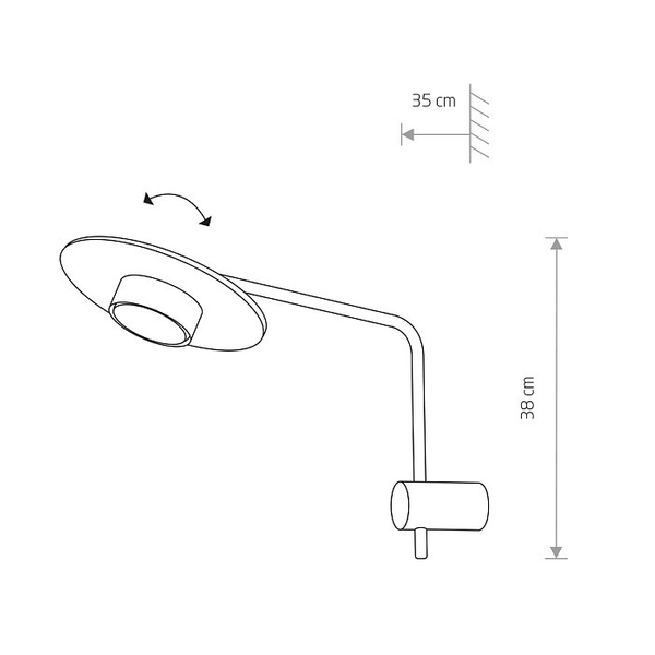 Nowoczesna lampa ścienna Disk 7645 metalowy kinkiet do salonu
