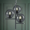 Modernistyczna LAMPA wisząca PURE  302000342 Trio loftowa OPRAWA szklane kule zwis grafitowy przydymiony