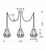 Lampa wisząca 3-punktowa Primo industrialna czarna złota