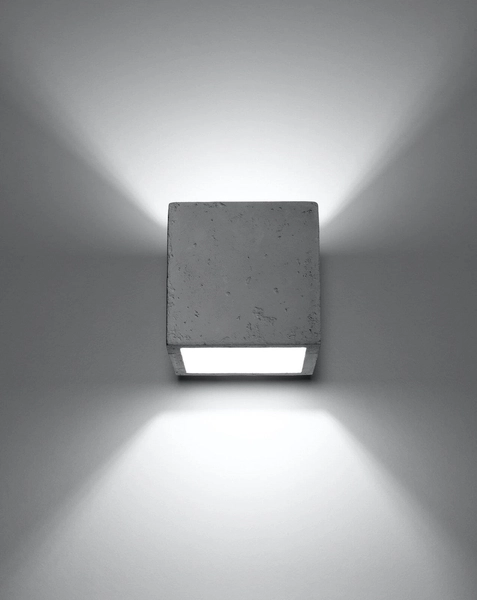 Kwadratowa LAMPA ścienna SL.0487 kostka OPRAWA kinkiet cube beton