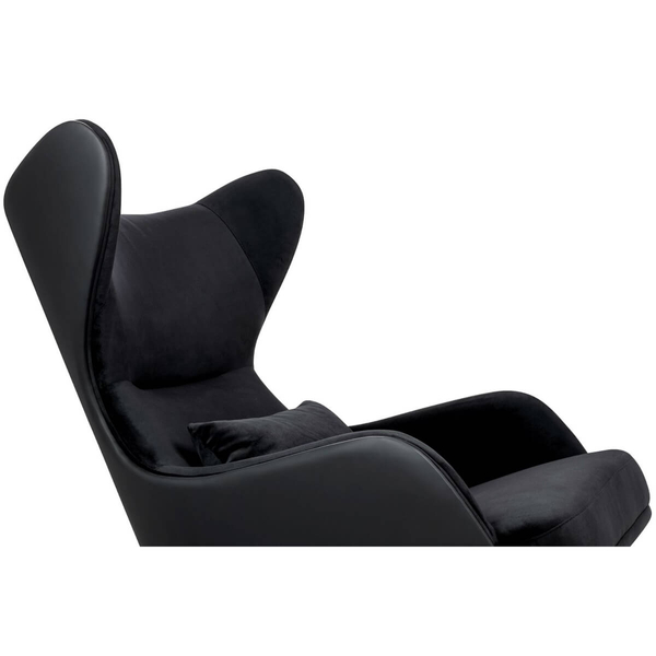 Elegancki fotel z ekoskóry Hampton Velvet MSE011000304.E43V41 czarny złoty