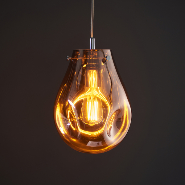Designerska lampa wisząca L&-199516 Light& szklana gruszka miedziana