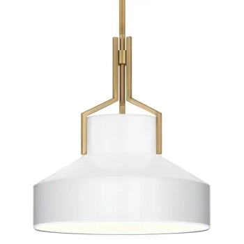 Szklana wisząca lampa Brecken QZ-BRECKEN-2P-AB-ABG biała mosiądz