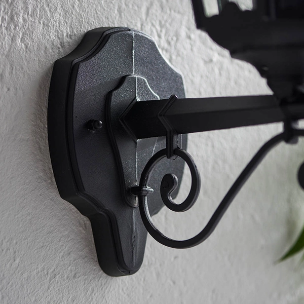 Elewacyjny kinkiet ścienny Burford 76546 Endon IP44 szkło latarnia czarny mat