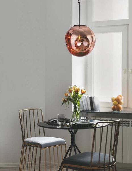 LAMPA wisząca CARORA LE41956 Luces Exclusivas szklana OPRAWA kula ZWIS ball miedziana