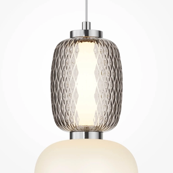 Kinkiet ścienny Pattern MOD267WL-L18CH3K LED 18W 3000K zwis chrom biały