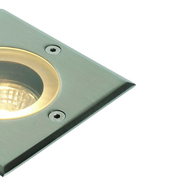 Wpuszczana lampa sufitowa Pillar GH88042V Saxby IP65 kwadratowa srebrna