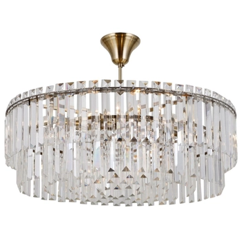 Kryształowy żyrandol Buena PND-22320-8-ABR Italux do salonu antyczny brąz