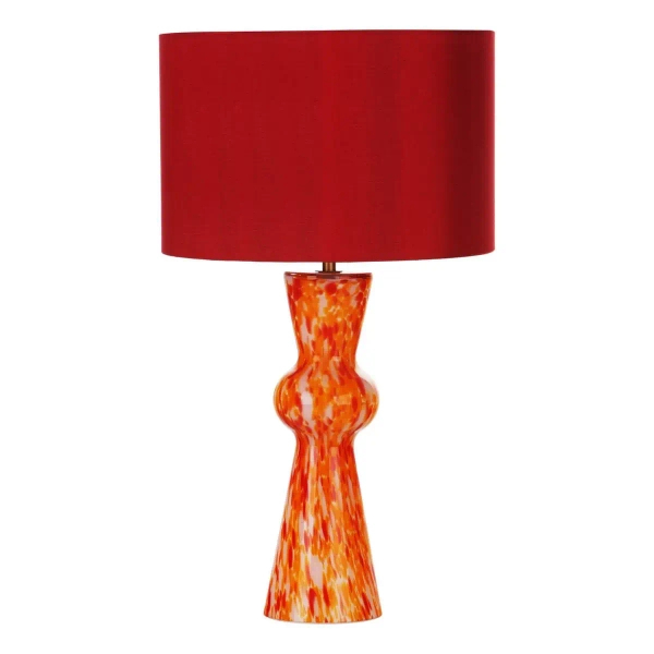 Nocna lampa z abażurem Rheneas  RHE4225 tkaninowa czerwony