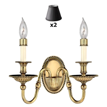 Sypialniany kinkiet z abażurami Cambridge HK-CAMBRIDGE2+2xLS162-BLK Hinkley mosiądz czarny