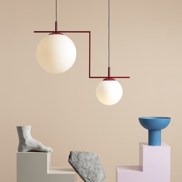 Wisząca lampa do jadalni Zac 1038H15_2 Aldex kulki czerwona