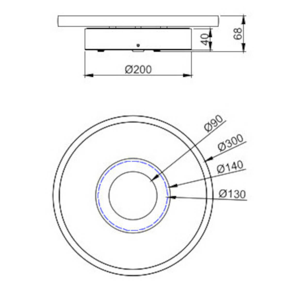 Plafon sufitowy ASCARI 680810306 LED 28W 3000K IP44 łazienkowy chrom biały