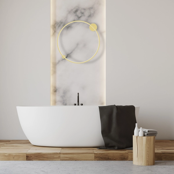 Okrągła lampa sufitowa Saturno ML8861 Milagro LED 46W 4000K ring IP44 złoty