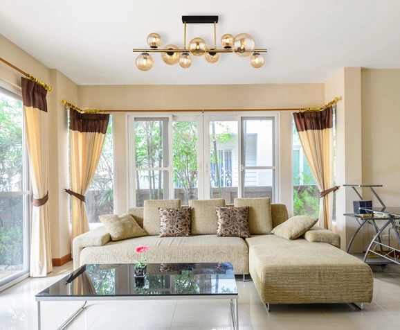 Przysufitowa lampa Riha 56135-9D bubbles czarna bursztynowa