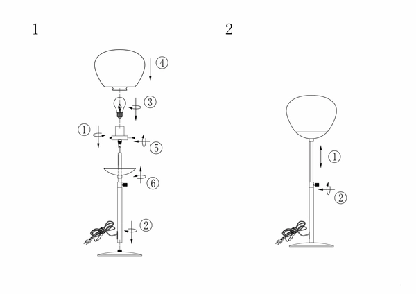 Stojąca lampa gabinetowa Rise na stół loft biała czarna