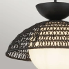 Pojedyncza wisząca lampa Perth ALM-PERTH-P-BK rattan czarny