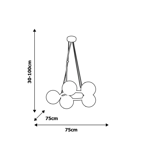 Loftowa LAMPA wisząca VIENNA MLP5577 Milagro metalowa OPRAWA modernistyczna pierścień ZWIS szklana kula mosiądz białe