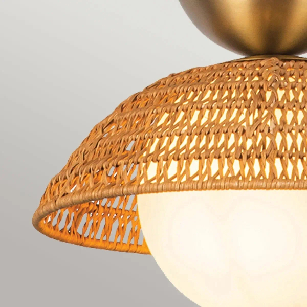 Lampa wisząca kula Perth ALM-PERTH-P-GD do salonu rattan złoty