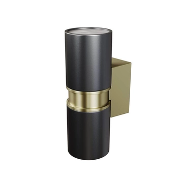 Podwójny kinkiet ścienny Bowery O582WL-02B Maytoni IP54 czarny mosiądz