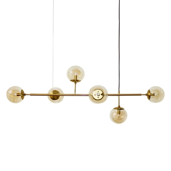 Wisząca lampa nowoczesna Helios złota balls do jadalni