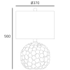 Ceramiczna lampa stołowa Kotor T01030BR-WH biała mosiądz
