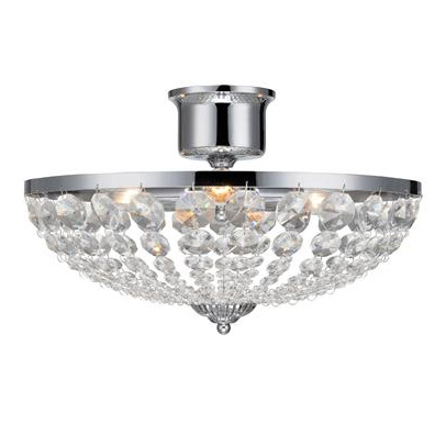 Glamour plafon sypialniany Granso 105316 nad łóżko crystal chrom