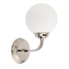 Ścienna lampa okrągła Abano ABA-K-1 (N) szklana kula biała nikiel