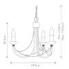 Świecznikowa lampa wisząca Carisbrooke CB3-BLACK Elstead potrójna czarna