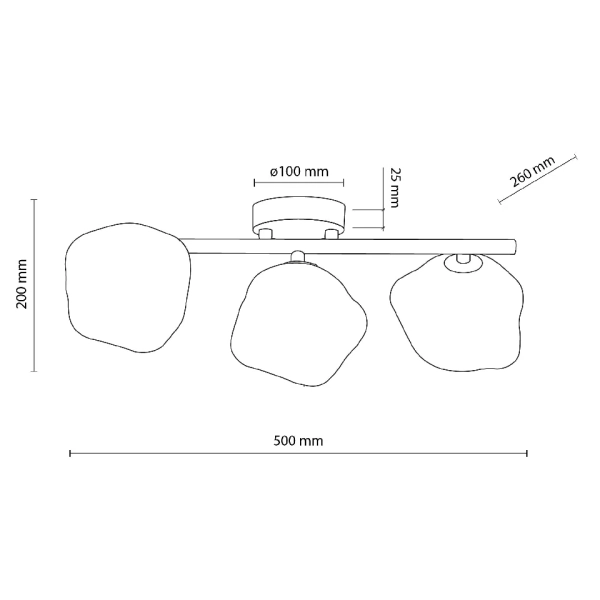 Sufitowa lampa szklana Lava Brown 11035 kule metalowy brązowy