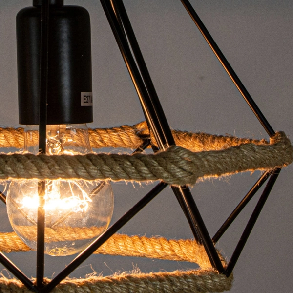 Loftowa LAMPA wisząca Piramida 8801/1 ZWIS - 06 Elem industrialna OPRAWA metalowy ZWIS na linie czarny