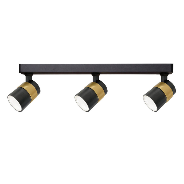 Potrójna lampa salonowa Antillo LP-770/3W BK regulowany kąt światła sufitowa metal czarny złoty