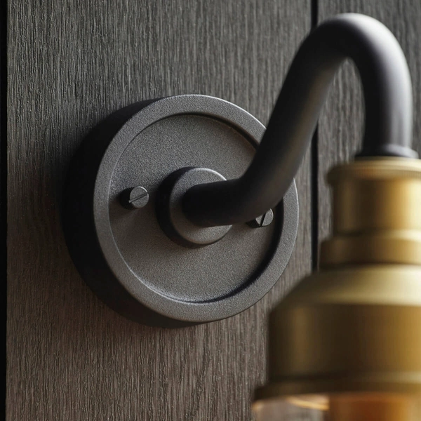 Kinkiet zewnętrzny tuba L&-195887 IP44 czarny złoty przezroczysty