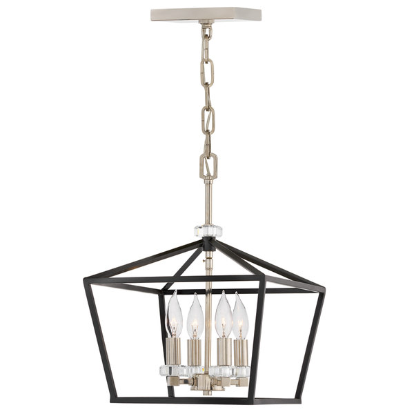 Pałacowa lampa wisząca QN-STINSON-4P-M-BK czarna nikiel