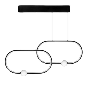 Lampa zwisająca do jadalni 595 Domeno LED 48W 4000K owalna czarna