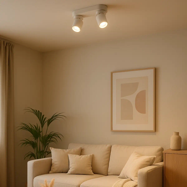 Natynkowa lampa do salonu Pointa LP-6398/3WS WH na belce biały